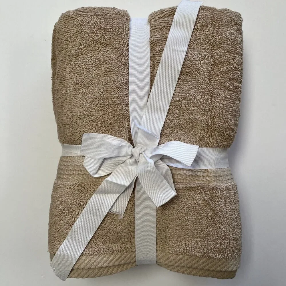 West Point Bath Towel Set Dark Linen 6 Pc Cotton Bath Hand Wash Soft Absorbent